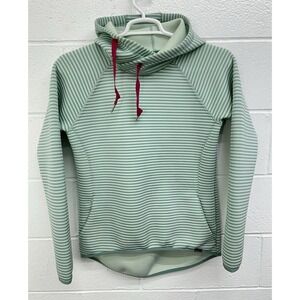 Columbia Castella Peak Green Striped Omni Wick Pullover Hoodie AL1745 Women's M